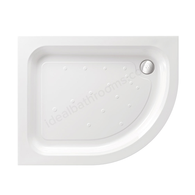 Just Trays ULTRACAST Offset Quadrant Shower Tray; Right Handed; 1000x800mm; Anti-Slip; Flat Top; White