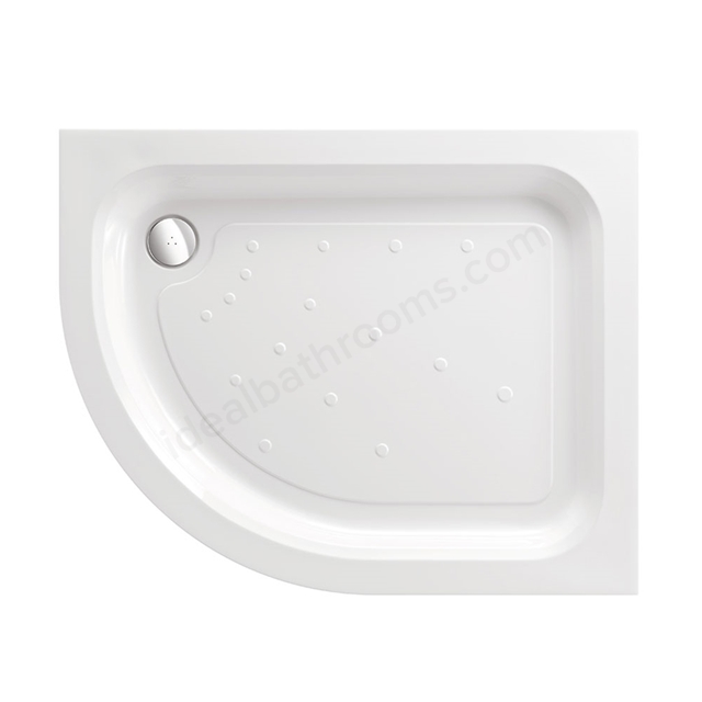 Just Trays ULTRACAST Offset Quadrant Shower Tray; Left Handed; 1200x800mm; Anti-Slip; Flat Top; White
