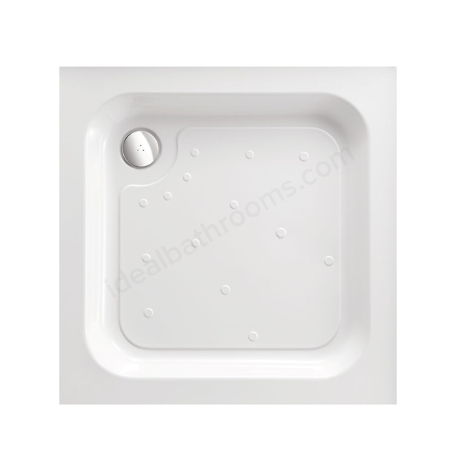 Just Trays ULTRACAST Square Shower Tray; 760x760mm; Anti-Slip; Flat Top; White
