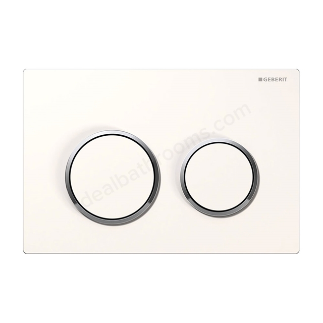 Geberit OMEGA20 Dual Flush Plate for 120mm Omega Cistern; White/Gloss Chrome