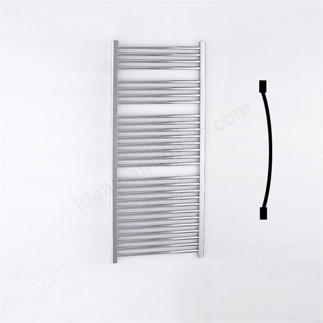 Essential STANDARD Towel Warmer; Curved Tubes; 1430mm High x 600mm Wide; Chrome