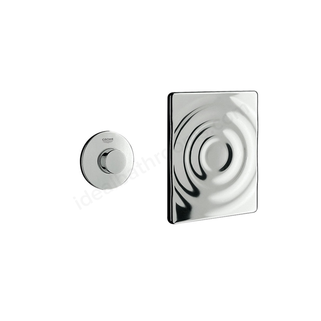 Grohe AIR BUTTON Flush Button with Surf Wall Plate; Chrome