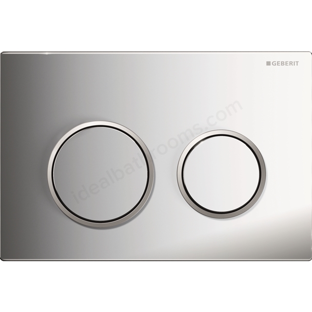 Geberit OMEGA20 Dual Flush Plate for 120mm Omega Cistern; Gloss/Matt Chrome