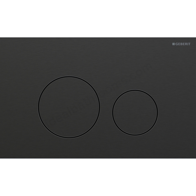 Geberit Sigma 40 Actuator Plate  Dual Flush, Round, Black Chrome Stainless Steel