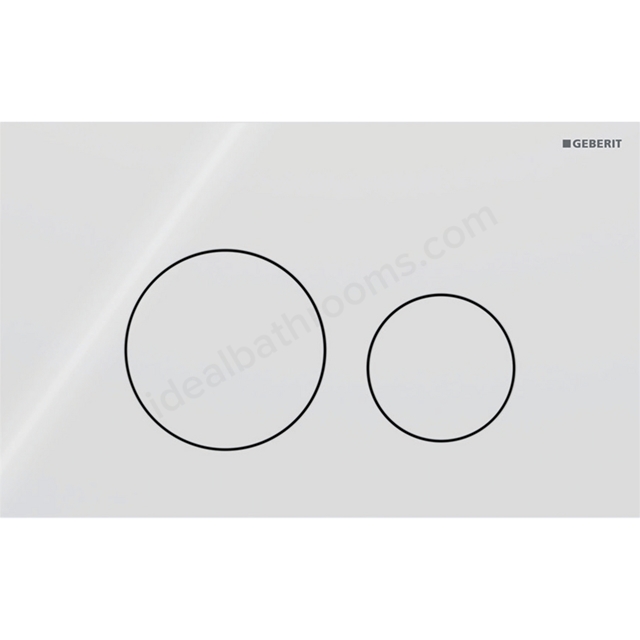 Geberit Sigma 40 Actuator Plate  Dual Flush, Round, Glass White