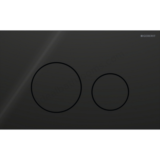 Geberit Sigma 40 Actuator Plate Dual Flush, Round, Glass Black