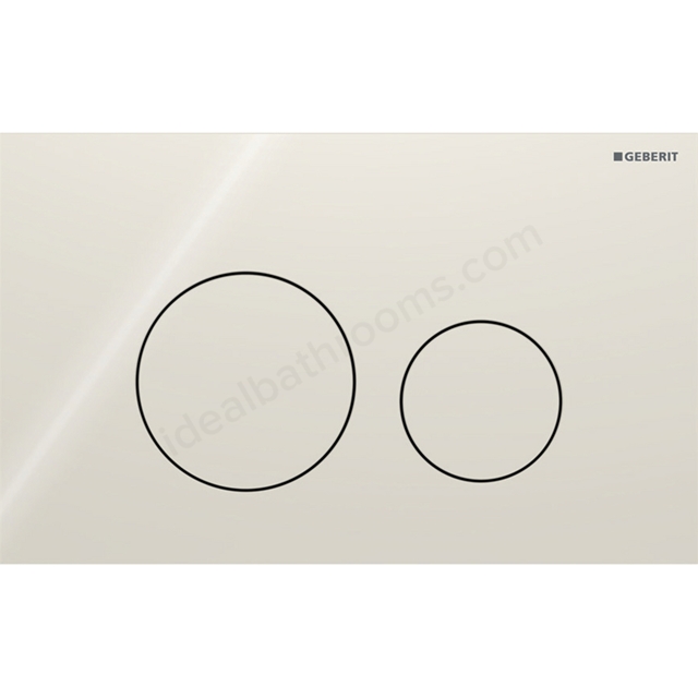 Geberit Sigma 40 Actuator Plate Dual Flush, Round, Glass Sand Grey