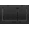 Geberit Alpha01 Square Dual Flush Plate - Black Chrome