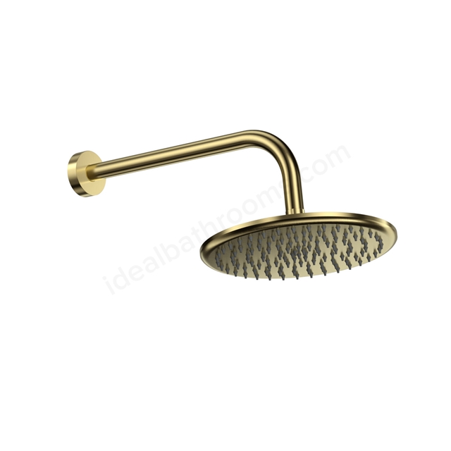 Scudo Shower Arm & Head Round  - Brushed Brass