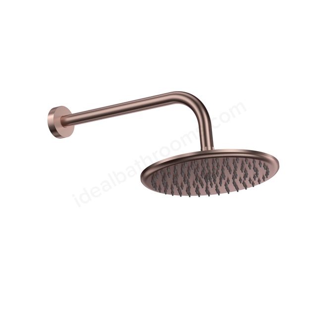 Scudo Shower Arm & Head Round  - Brushed Bronze