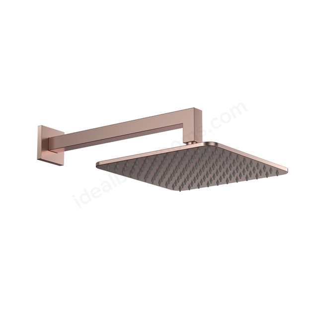 Scudo Shower Arm & Head Square - Brushed Bronze
