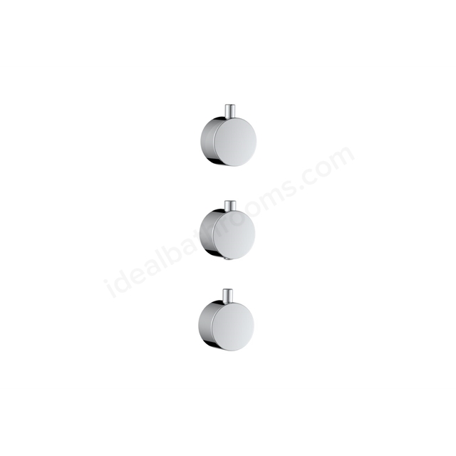 Scudo Concealed Plain Handle 3 Pack (1 Thermostatic, 2 Flow) - Chrome
