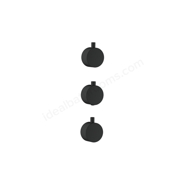 Scudo Concealed Plain Handle 3 Pack (1 Thermostatic, 2 Flow) - Matt Black