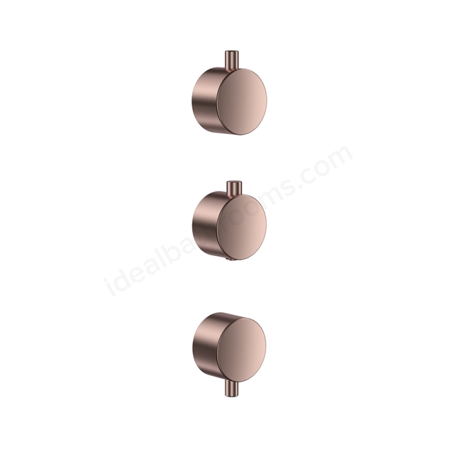 Scudo Concealed Plain Handle 3 Pack (1 Thermostatic, 2 Flow) - Brushed Bronze