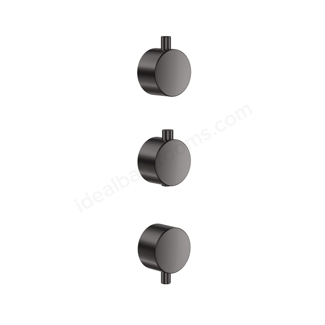 Scudo Concealed Plain Handle 3 Pack (1 Thermostatic, 2 Flow) - Gunmetal