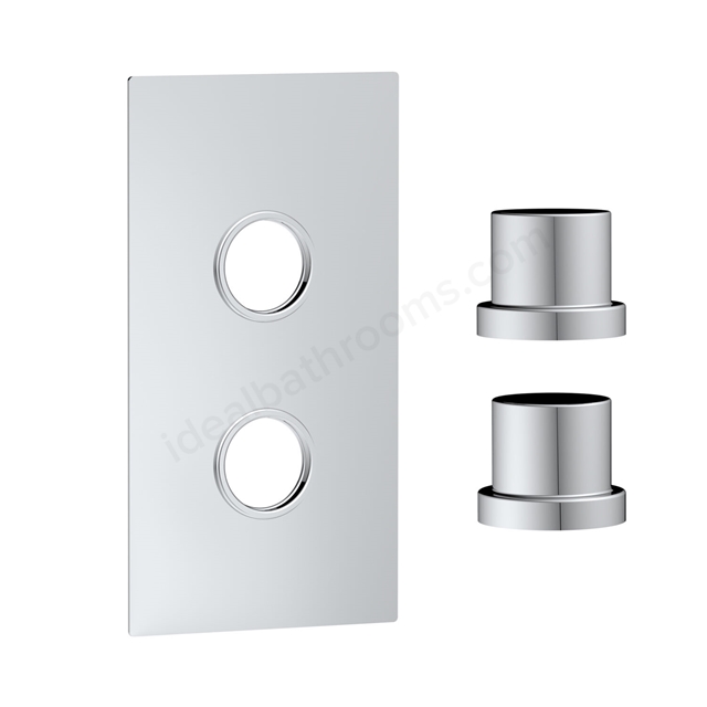 Scudo Concealed Plate 2 Outlets - Chrome