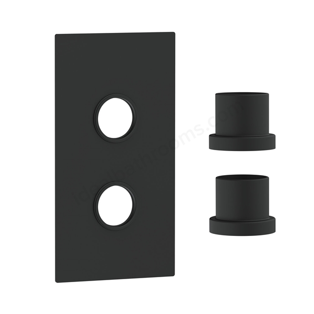 Scudo Concealed Plate 2 Outlets - Matt Black