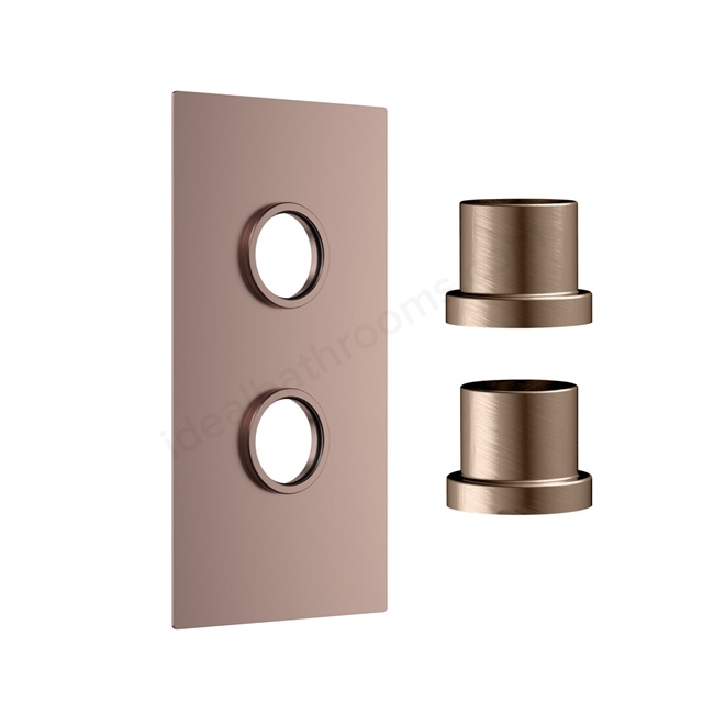 Scudo Concealed Plate 2 Outlets - Brushed Bronze