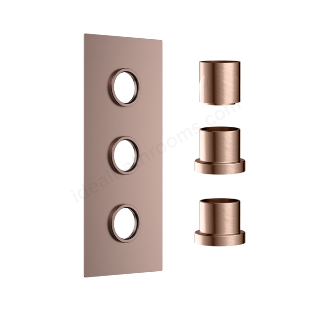 Scudo Concealed Plate (3 Outlets) - Brushed Bronze