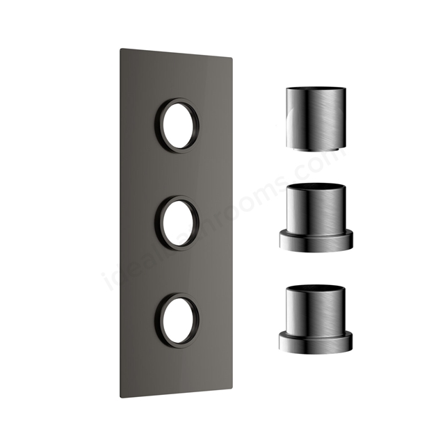 Scudo Concealed Plate (3 Outlets) - Gunmetal