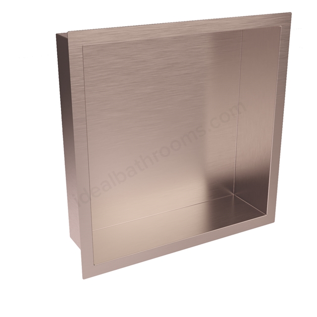 Scudo 300 x 300mm Inset Shower Niche - Brushed Bronze