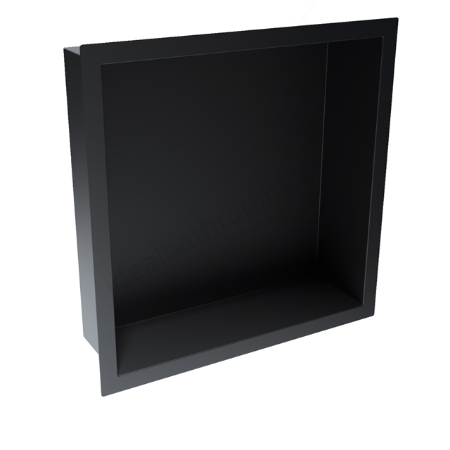 Scudo 300 x 300mm Inset Shower Niche - Matt Black