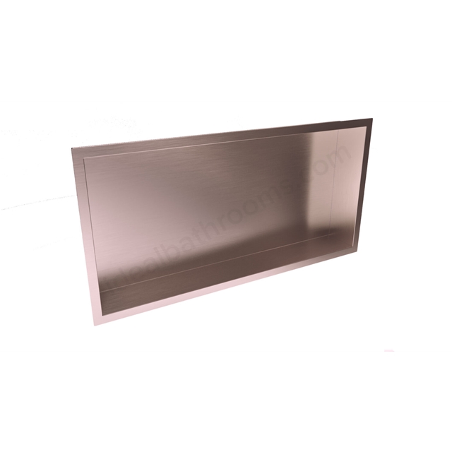 Scudo 600 x 300mm Inset Shower Niche - Brushed Bronze