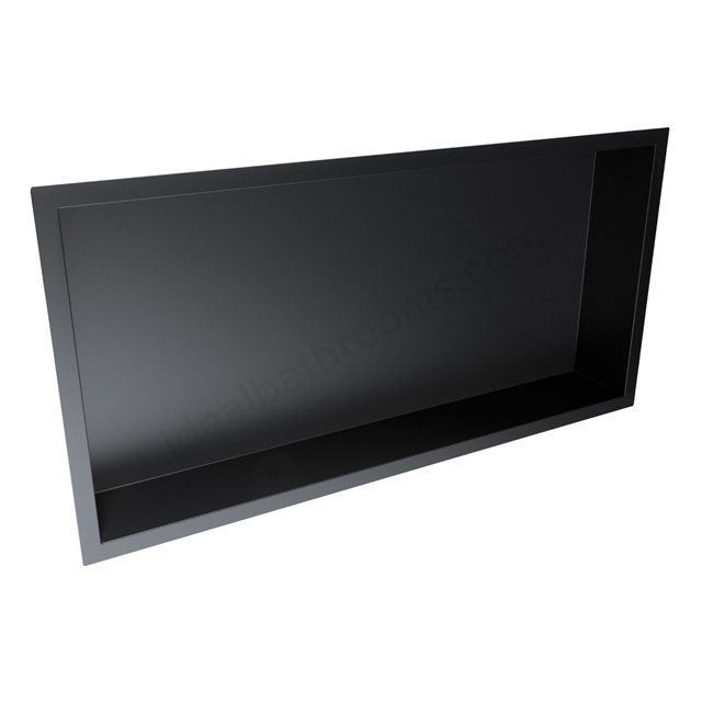 Scudo 600 x 300mm Inset Shower Niche - Matt Black