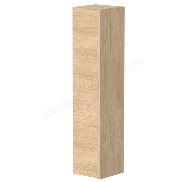 Swan Pagoda 1600mm x 350mm Tall Unit w/ 1 Door & Solid Wood Handle - Light Oak