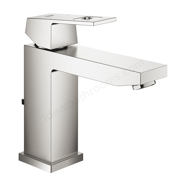 Grohe Eurocube Basin mixer 1/2? Short spout Click Waste Supersteel