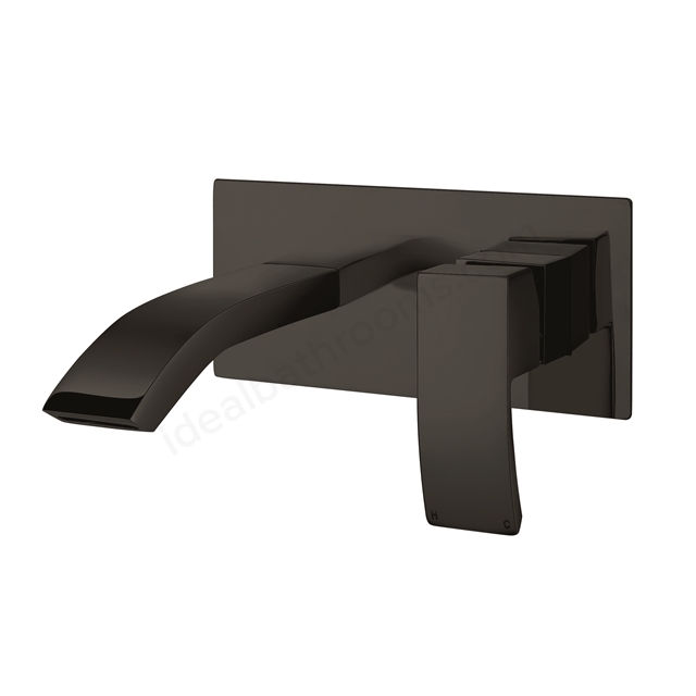 Scudo Descent Black Wall Mounted Basin Mixer