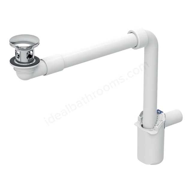 Geberit Space-Saving Push Actuation Basin Waste Trap & Chrome Plug