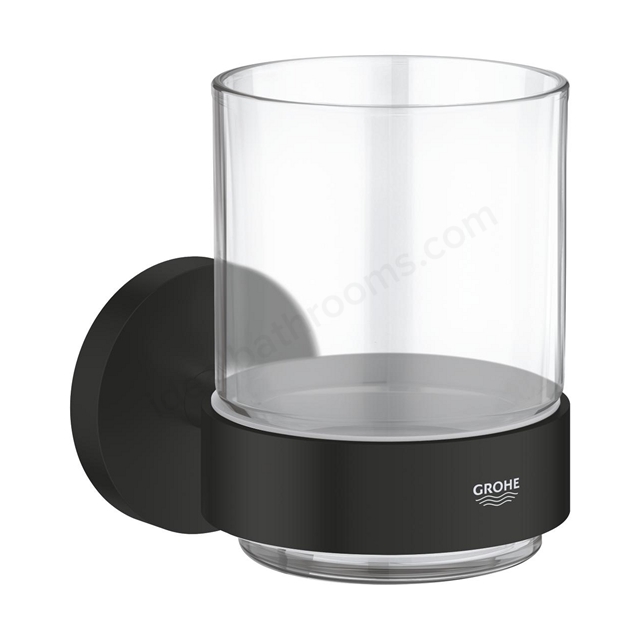 Grohe Essentials Crystal glass with holder Matte Black