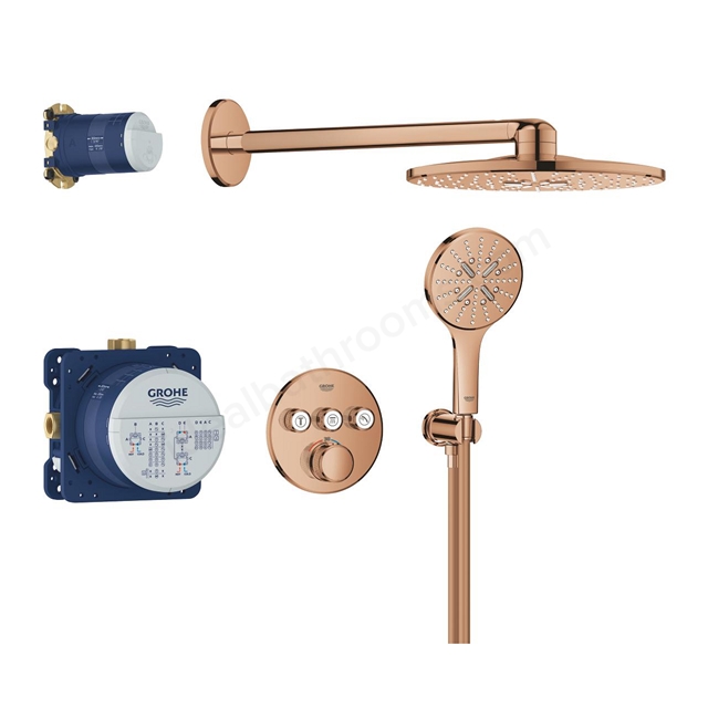 Grohe Grohtherm Smartcontrol Concealed Shower System With Rainshower Smartactive 310 Warm Sunset