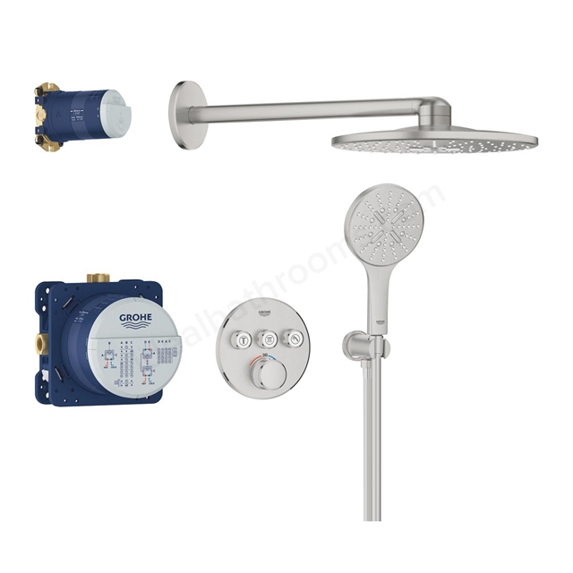 Grohe Grohtherm Smartcontrol Concealed Shower System With Rainshower Smartactive 310 Supersteel
