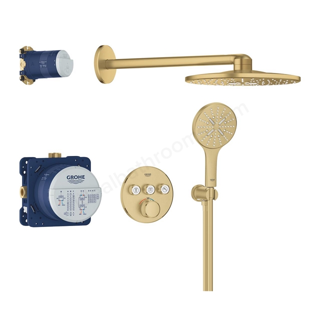 Grohe Grohtherm Smartcontrol Concealed Shower System With Rainshower Smartactive 310 Brushed Cool sunrise