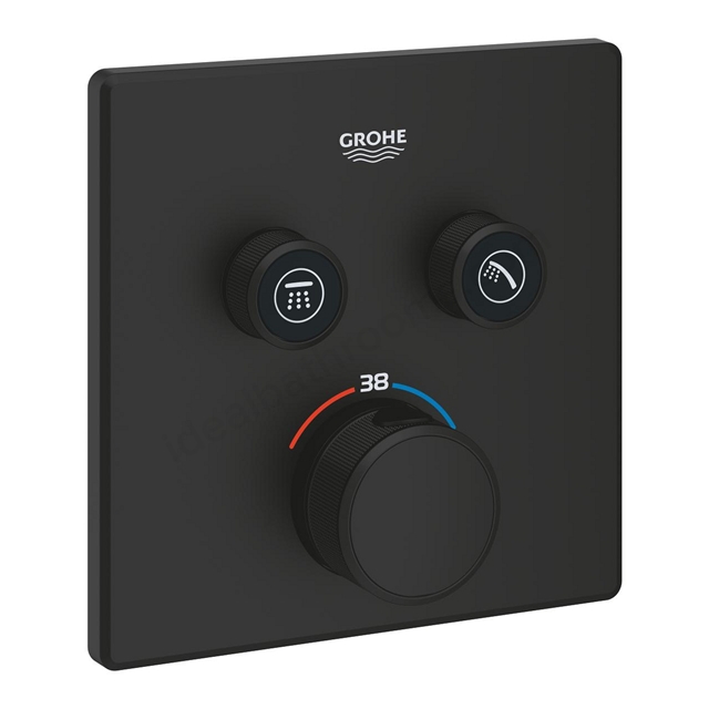 Grohe Grohtherm SmartControl Square Thermostat for concealed installation with 2 valves Phantom Black