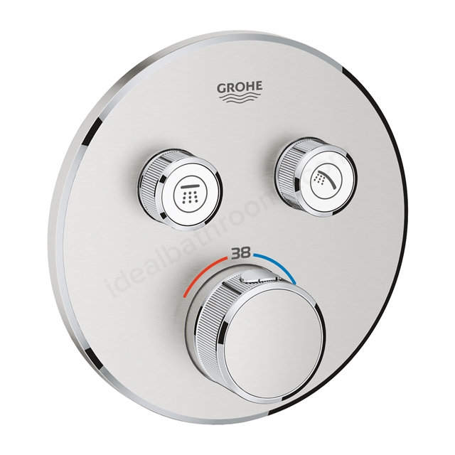 Grohe Grohtherm SmartControl Thermostat for concealed installation with 2 valves Supersteel