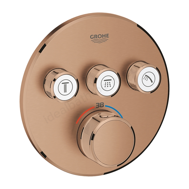 Grohe Grohtherm SmartControl Thermostat for concealed installation with 3 valves Brushed Warm Sunset