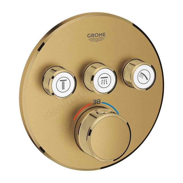 Grohe Grohtherm SmartControl Thermostat for concealed installation with 3 valves Brushed Cool Sunrise
