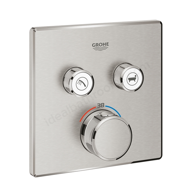 Grohe Grohtherm SmartControl Thermostat for concealed installation with 2 valves Supersteel