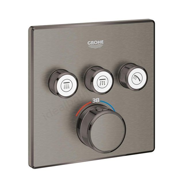 Grohe Grohtherm SmartControl Thermostat for concealed installation with 3 valves Briushed Hard Graphite