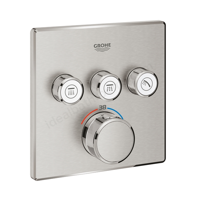 Grohe Grohtherm SmartControl Thermostat for concealed installation with 3 valves Supersteel