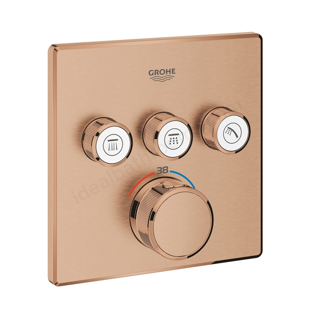 Grohe Grohtherm SmartControl Thermostat for concealed installation with 3 valves Brushed Warm Sunset