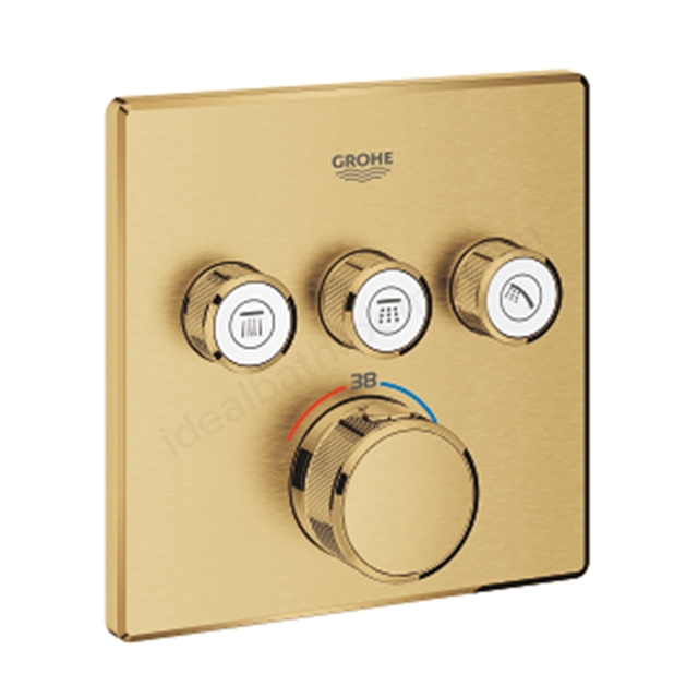 Grohe Grohtherm SmartControl Thermostat for concealed installation with 3 valves Brushed Cool Sunrise