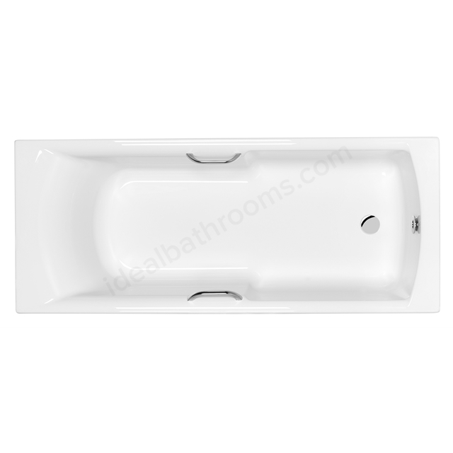 Carron Axis 1650 x 700mm Carronite Bath w/ Twin Grips - White