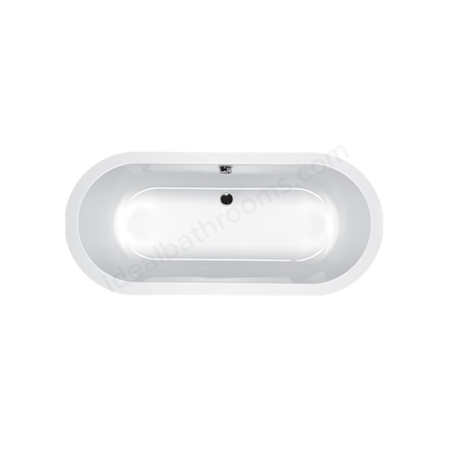Carron Halcyon Carronite Oval 1750x800mm Freestanding Baths- Red Overflow and filler