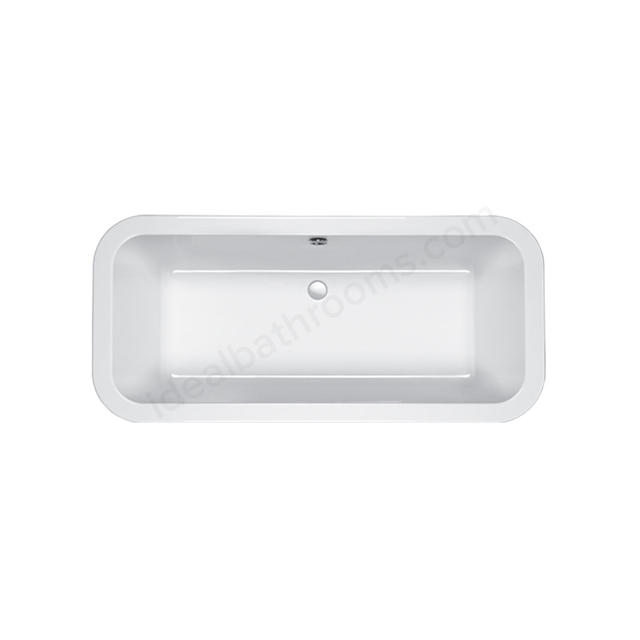 Carron Halcyon Carronite Square 1750x800mm Freestanding Baths- Black Overflow and filler