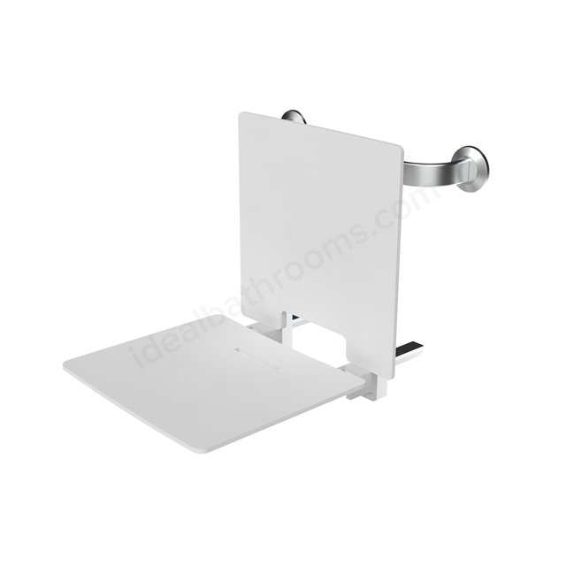 Fitzroy of London Removeable Shower Seat w/ Slimline Back Rest - white