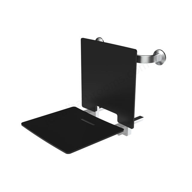 Fitzroy of London Removeable Shower Seat w/ Slimline Back Rest - black